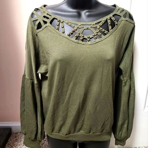 VENUS Embellished Cut Out Top NWOT